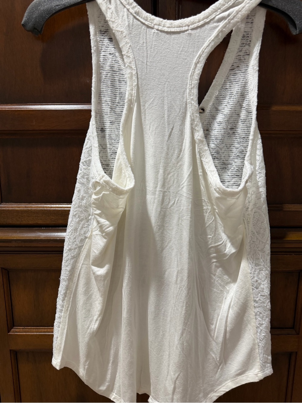 Lace-Up Racerback Tank Top - White - Picture 5 of 6